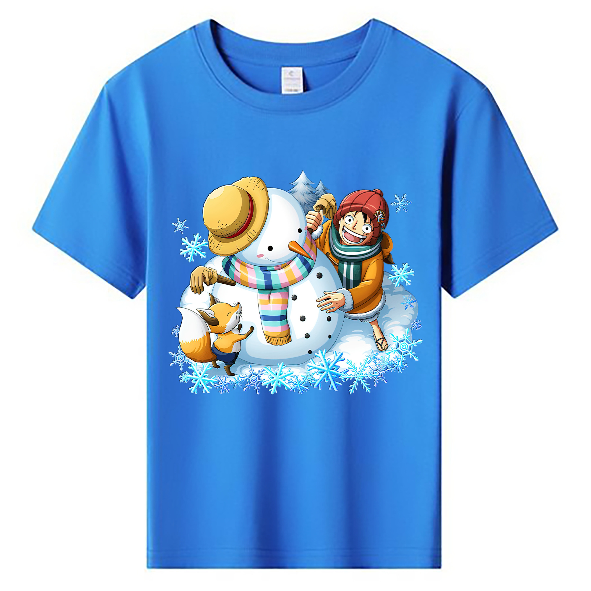 ワンピース モンキー・D・ルフィ ONE PIECE Monkey D. Luffy 綿100％キッズTシャツ（フロントプリント）